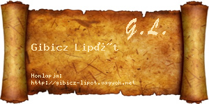 Gibicz Lipót névjegykártya